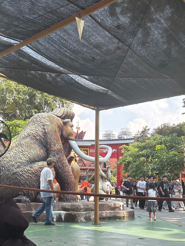Morning crowds queue at adventure attraction in North Jakarta