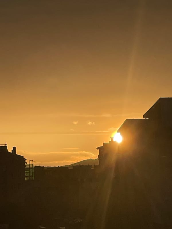 Dramatic sunset observed across urban residential area June 5th