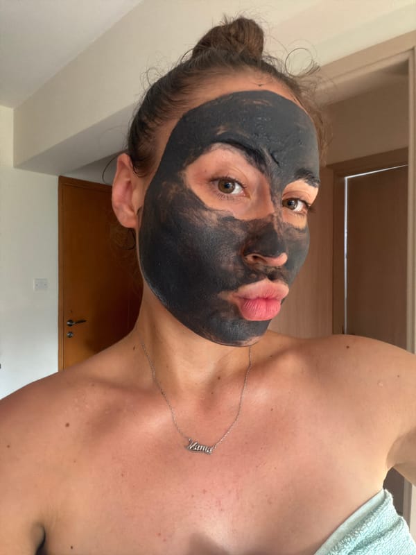 Charcoal mask session and a snack, Tersefanou, Cyprus