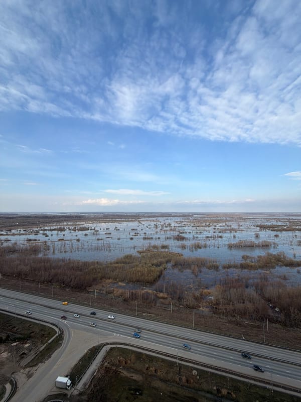 Aerial view captured of highway landscape in Ryazan, Russia