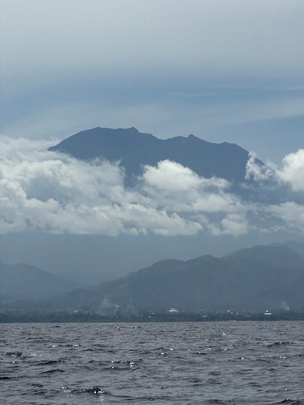 Cloud-covered mountain range observed in Indonesia
