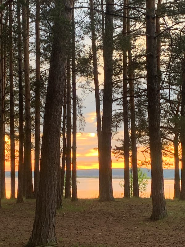 Sunset documented along Kama River in Chaikovsky, Russia