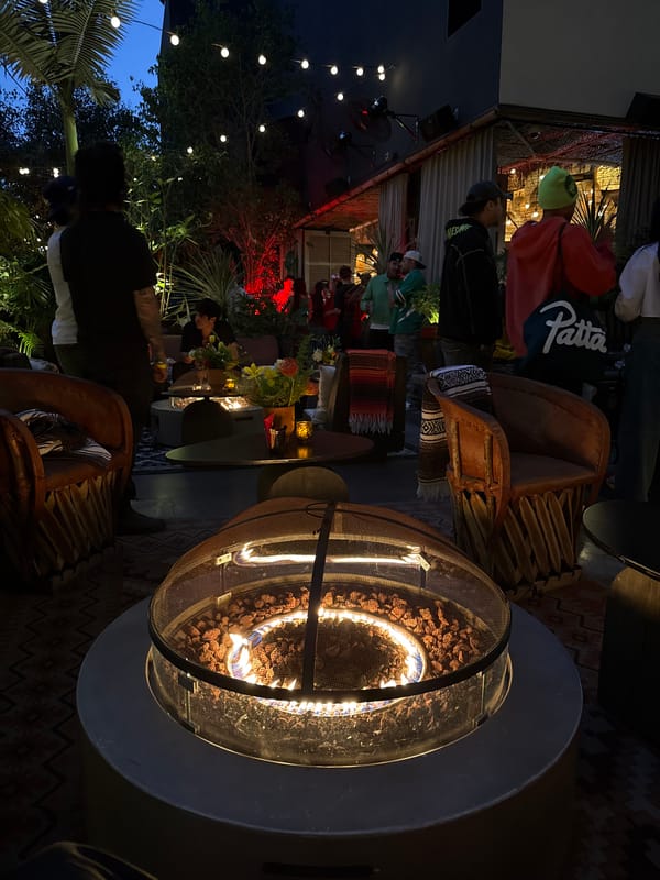 Pride month evening at a festive LA outdoor bar