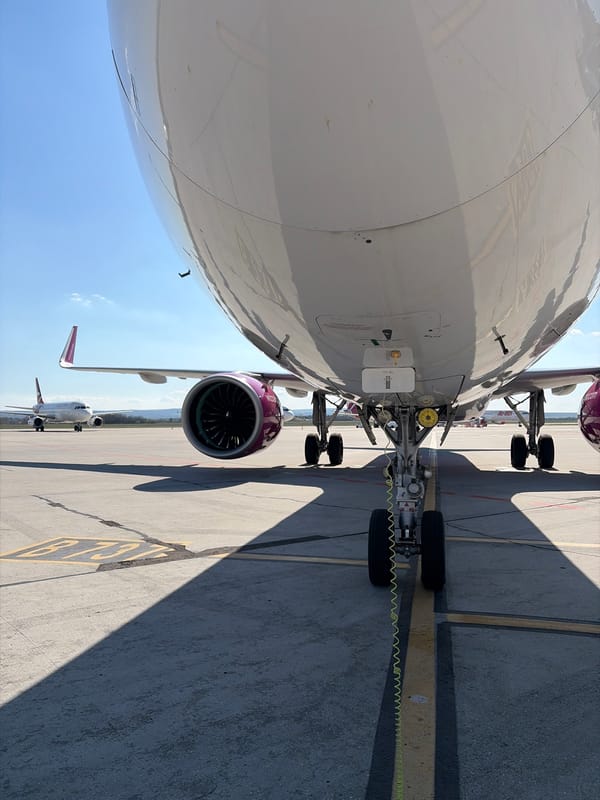 Wizz Air A321 parked at Bulgarian airport apron