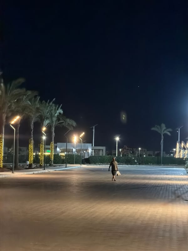 Nighttime stroll through Sharm El Sheikh's lit promenade and shops
