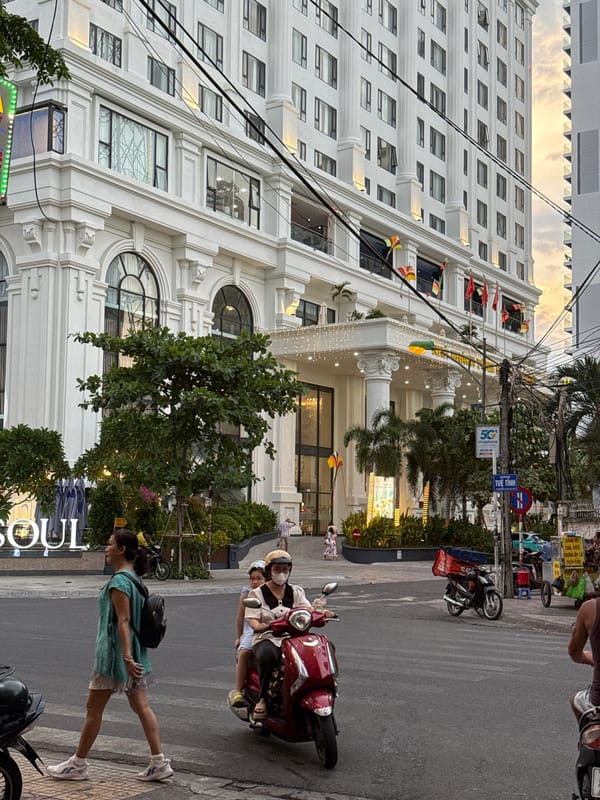 Nha Trang street and beach life on a sunny June morning