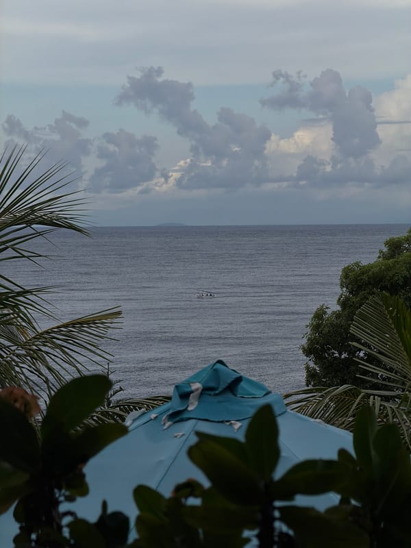 Peaceful ocean view captured from elevated position in Abang