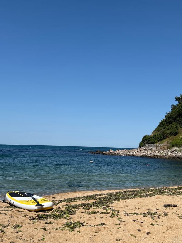 Paddleboarding, snorkeling, and crab spotting at Dyuni beach