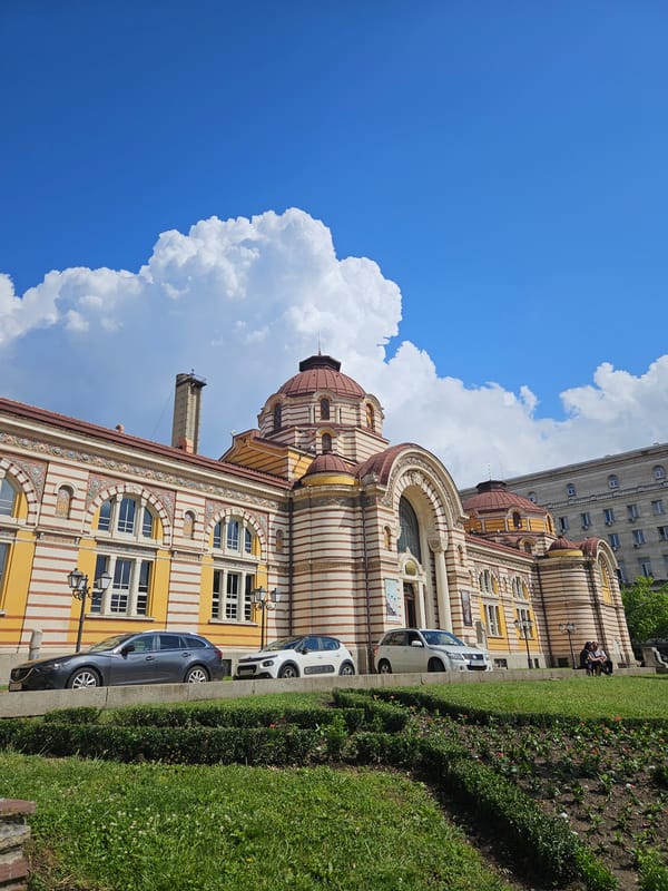 Tourist documents Sofia's historic architecture and archaeological sites