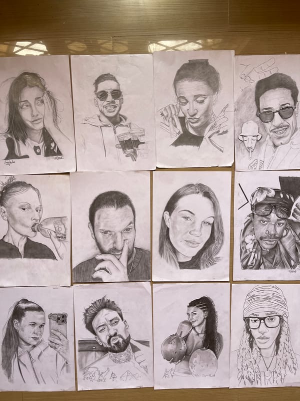Portrait drawing collection documented in Jos, Nigeria