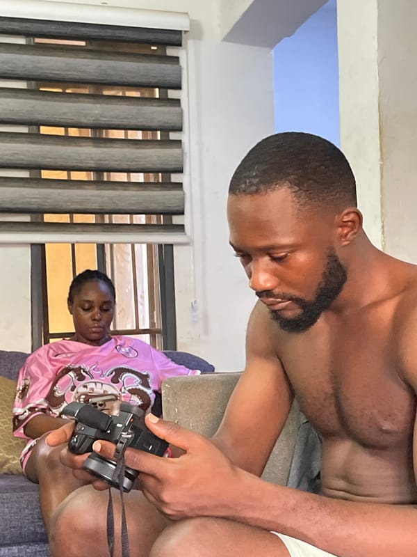 Home music recording session captured in Abuja residence