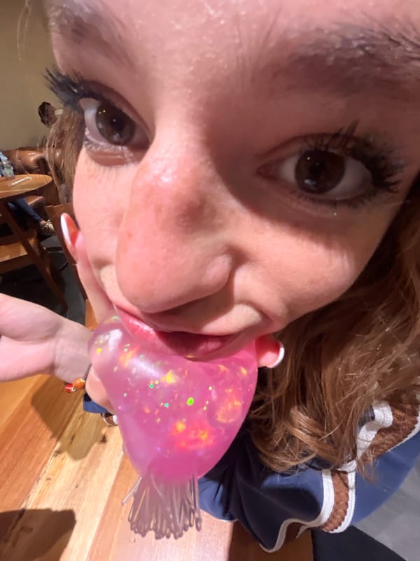 Person spotted with pink glittery toys and liquid