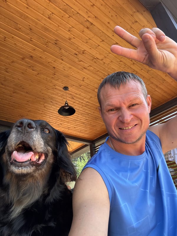 Lazy summer afternoon on a wooden deck in New Bukhtarma