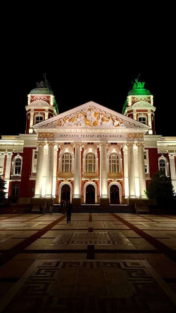 Sofia's landmark architecture glows after dark