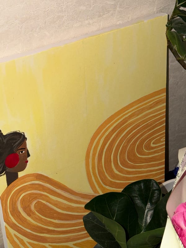 Canvas painting with sunset motifs observed in Kolpino