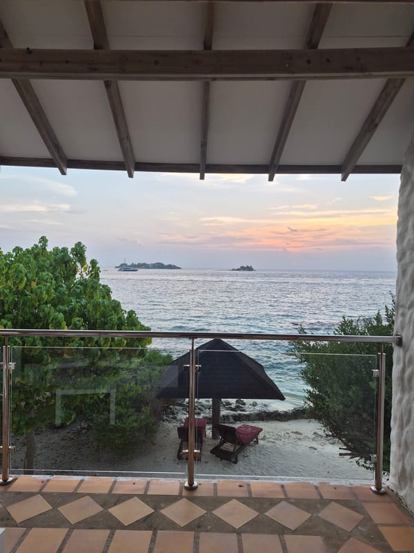 Sunset captured from resort balcony in Huraa, Maldives