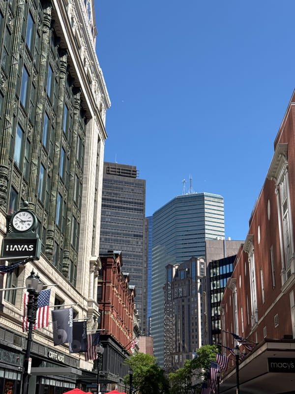 Boston street scenes captured in bright evening sunlight
