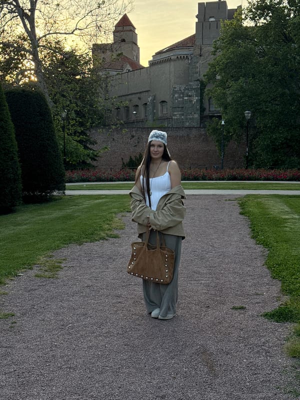 Woman visits castle grounds in Belgrade
