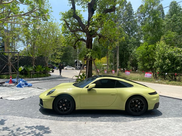 Yellow Porsche 911 spotted parked in Choeng Thale, Thailand