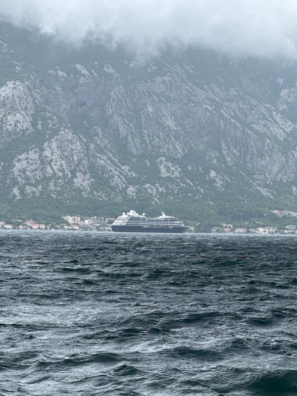 Morning view captured of Prčanj coastal town, Montenegro