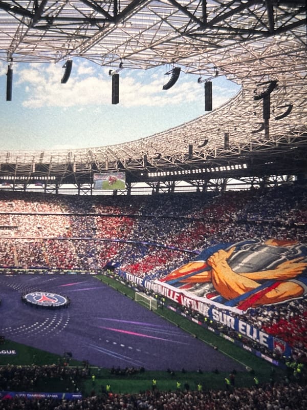 Football fans celebrate PSG championship in Bulgarian stadium and cafe
