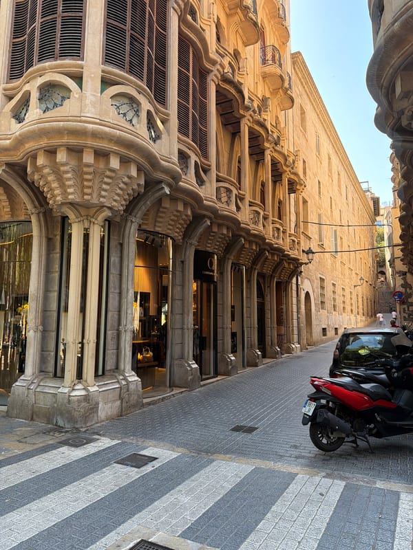 Palma's historic streets and architecture on a summer morning