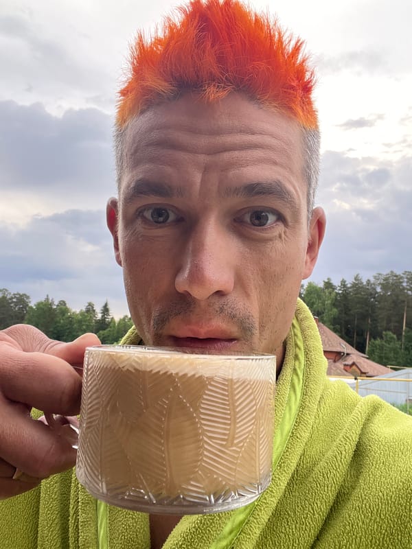 Early morning drink captured in Chaikovsky, Russia residential area