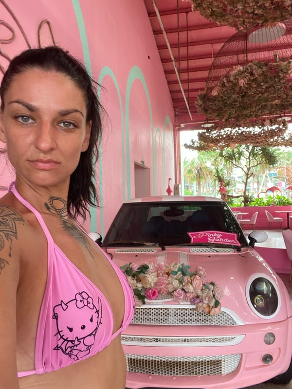 Woman documents visit to pink-themed cafe in Vietnam
