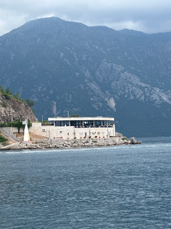 Passenger boat VESNA V crosses Bay of Kotor waters