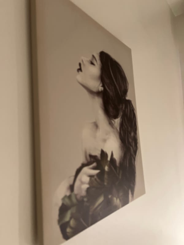 Artwork featuring woman in profile photographed in Gwarinpa, Nigeria