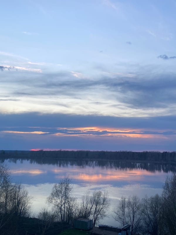 Colorful sunset scene photographed in Noviy, Russia