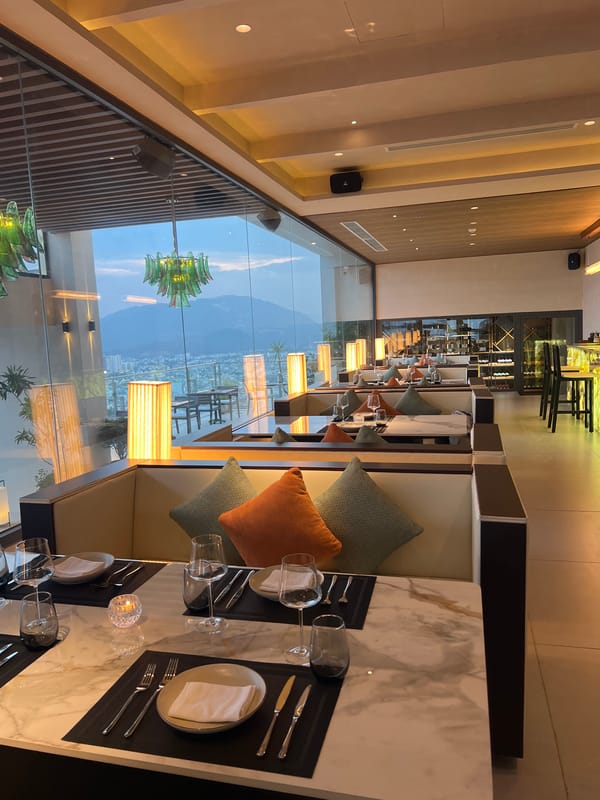 Urban scenes documented: restaurant interior and twilight streets