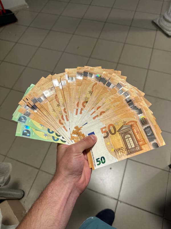 Evening money display and street activities documented in Ivailo, Bulgaria