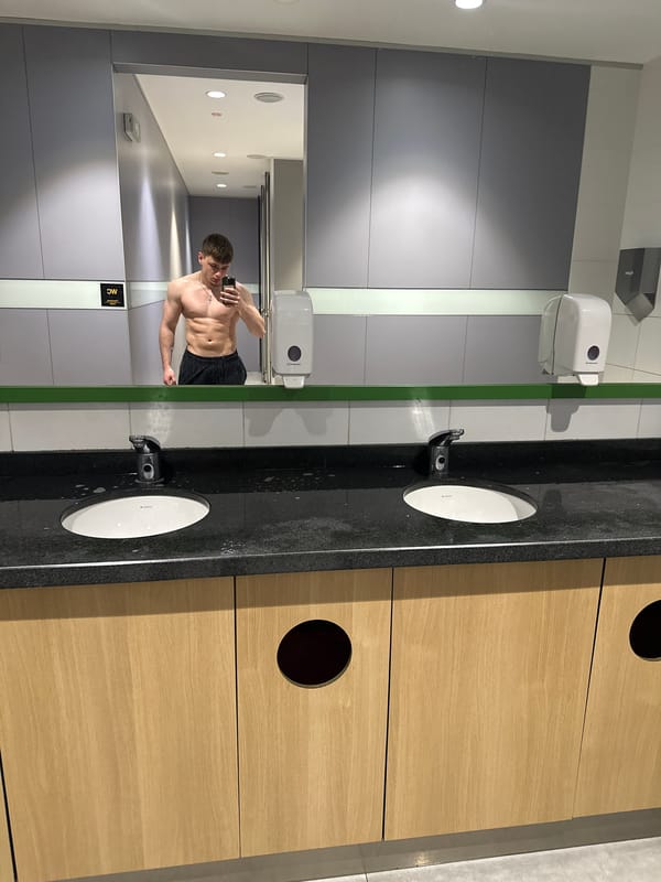 Man takes bathroom selfie in Sofia