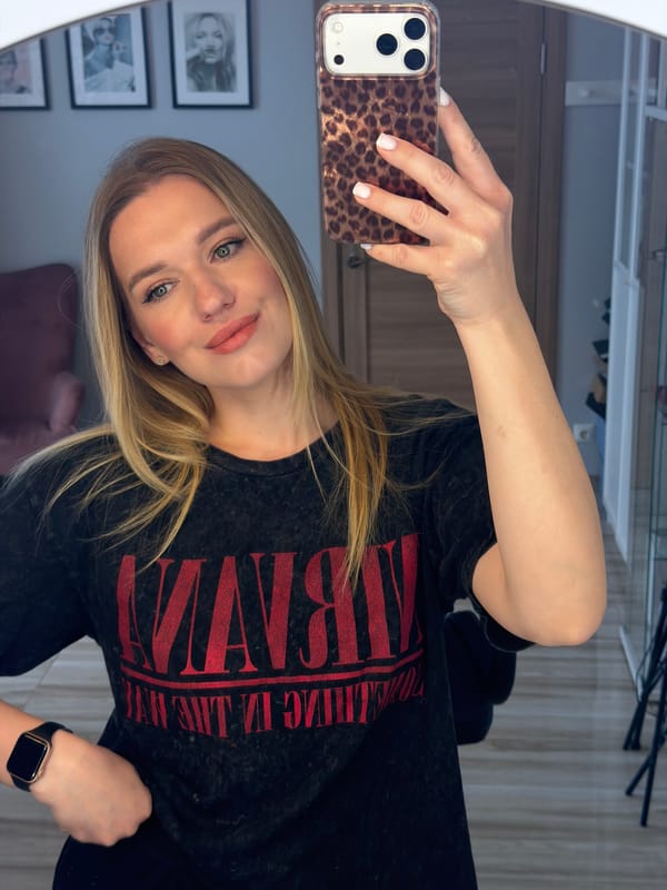 Woman documents morning salon visit and car interaction in Riga