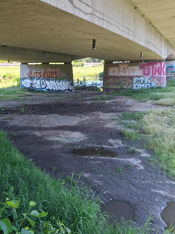 Urban scenes documented in Plovdiv: graffiti underpass, sunny sidewalk