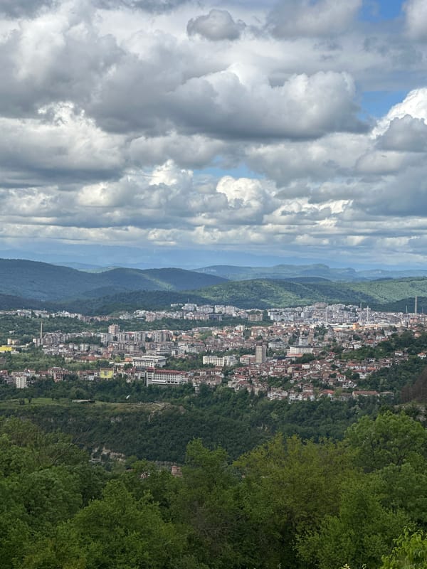 Morning view captured overlooking Arbanassi, Bulgaria