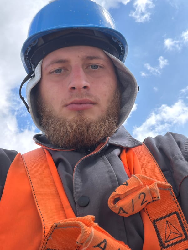 Construction site selfies in Stróża, Poland