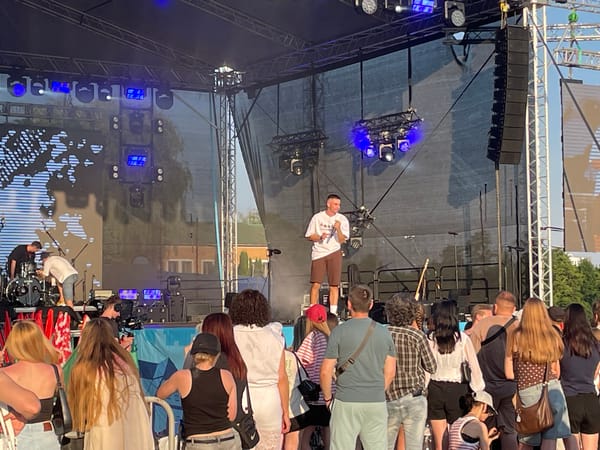 Live outdoor music festival in full swing in Brest, Belarus