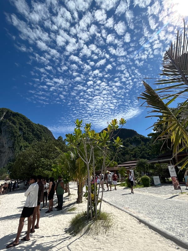 Morning beach activities captured at Ao Nang, Thailand
