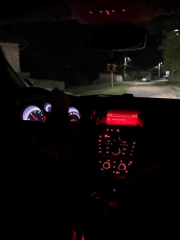 Driver photographed with phone in vehicle at night in Bulgaria