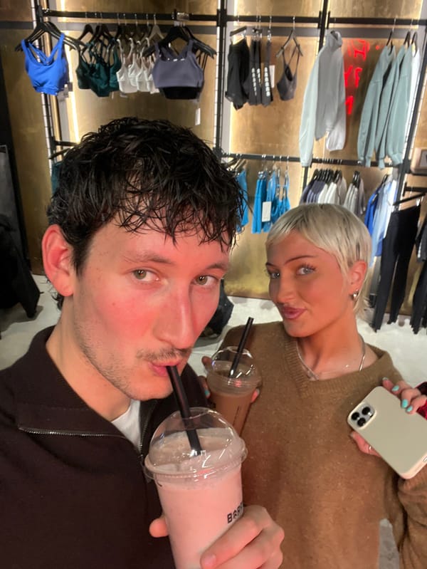 Two people take selfie at Barry's Bootcamp London