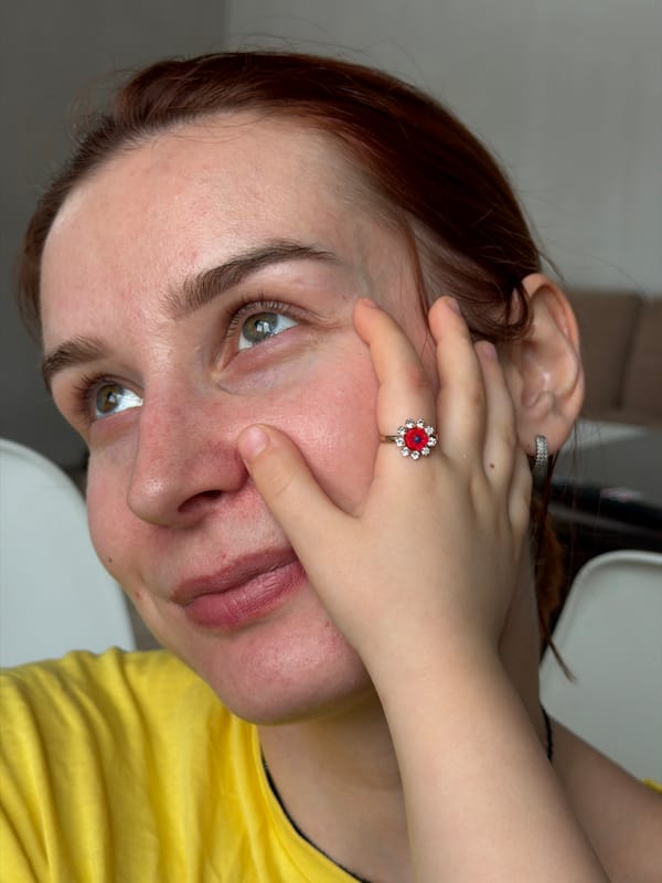 Woman documents casual morning at home with pets, snacks