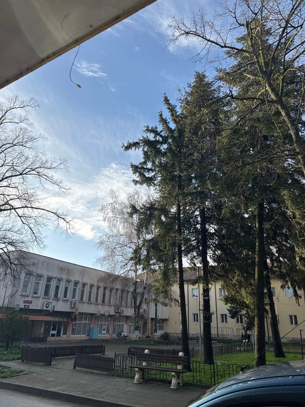 Morning scene captured in Dulovo, Bulgaria shows urban landscape