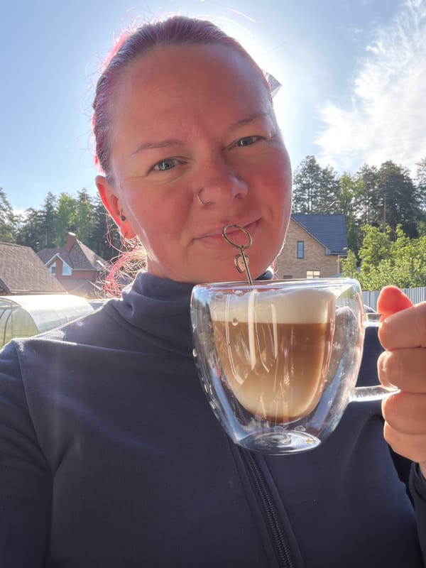 Family moments with coffee and cat captured in Chaikovsky