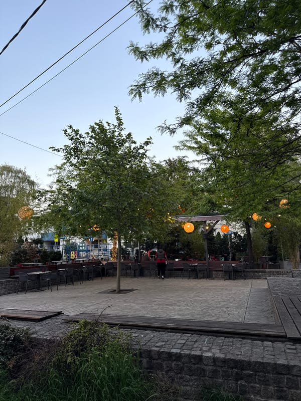 Evening dining scene captured in Belgrade's Vracar district