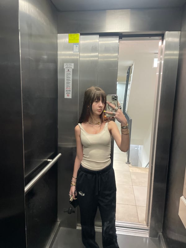 Woman takes elevator selfies in Raanana