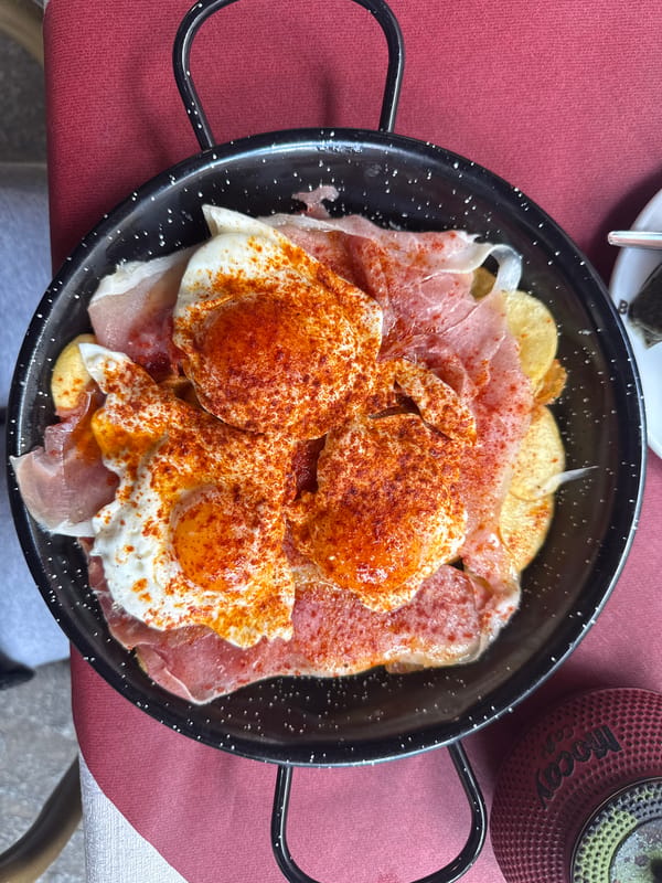 Traditional Spanish food and street scenes documented in Madrid