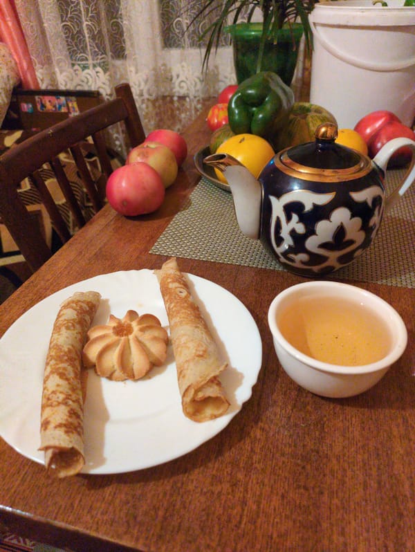 Crepes and sunset roads in Kulebaki on a summer evening