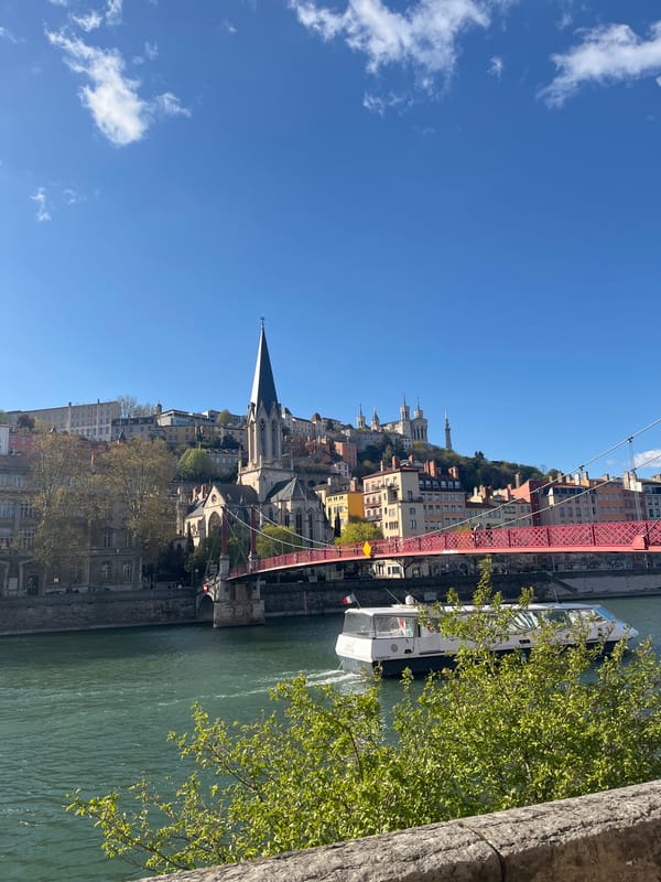Spring afternoon scenes captured along Lyon's Saône River